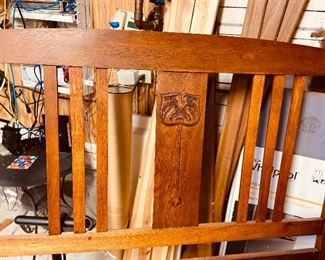 Antique full sized bed frame 55"w x 53.5"h - headboard Footboard is 44.25"h. $60