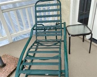 Vintage chaise and side table Chaise $50 table $10