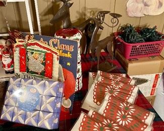 Christmas decor & vintage Christmas children's books.