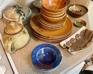 Lots of pottery pieces.