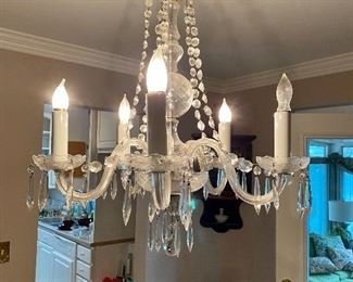 Vintage 6-arm crystal chandelier.  