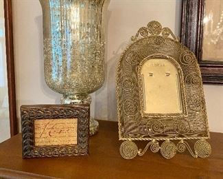 Mercury glass & decorative picture frames.