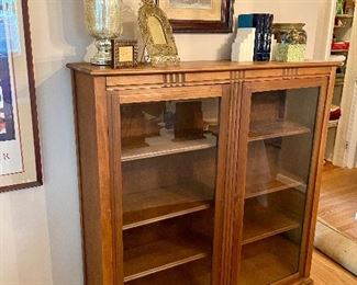 Vintage glass front locking bookcase.
