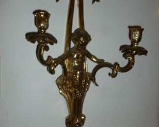 Brass wall sconce