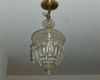 vintage light fixture..needs a few crystals & cleaning, but neat!