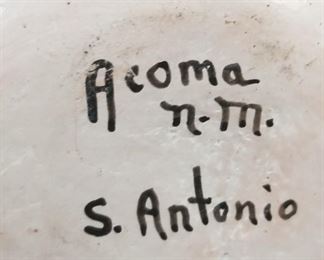Acoma Indian Pottery Signed