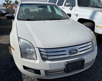 140	

2008 Ford Fusion
Year: 2008
Make: Ford
Model: Fusion
Vehicle Type: Passenger Car
Mileage:
Plate:  NONE
Body Type: 4 Door Sedan
Trim Level: S
Drive Line: FWD
Engine Type: L4, 2.3L; DOHC
Fuel Type: Gasoline
Horsepower: 148HP
Transmission:
VIN #: 3FAHP06Z88R261043
Doc Fee:  $70
Smog:  $60
DMV Registration Fee:  6% of sale price
