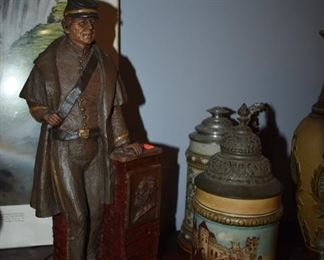 Civil War figurine only, these particular steins were kept by the family
