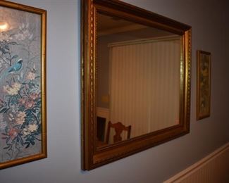 Beautiful Gold Framed Wall Mirror and Art