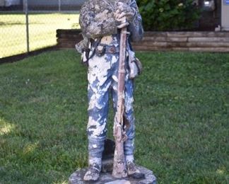 Antique Civil War Concrete Soldier with excellent detail