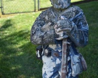 Antique Civil War Concrete Soldier with excellent detail