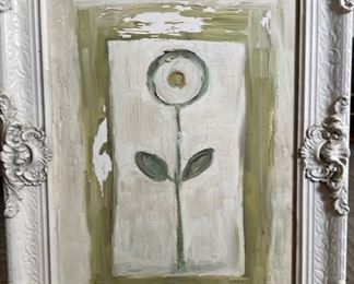 Flower painting in frame