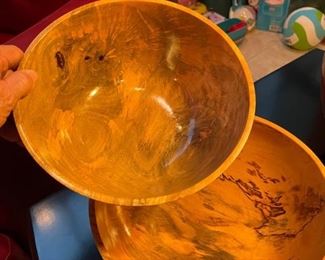 pair Ronnie Pindar spalted tamarind bowls