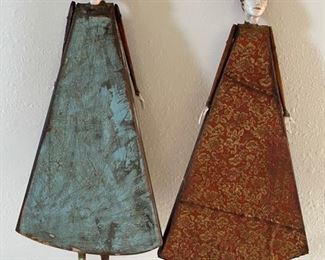 pair Cathy Rose mixed media sculpture dolls