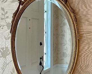 Item 33:  Oval Gold Gilt Mirror - 24" x 43": $145