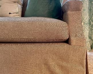 detail - Pretty pale aqua fabric trim adorns the bottom