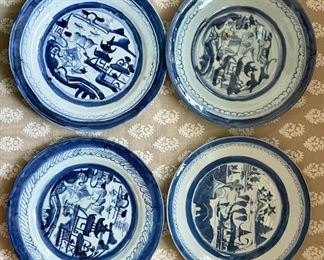 Item 46:  (4) Canton Dinner Plates - 8.5": $125 for 4