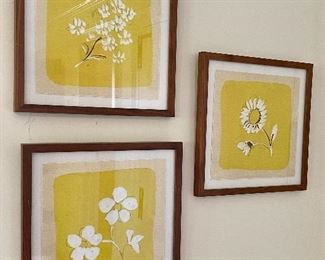 Item 68:  (6) Yellow Floral Paintings - 13.5" x 13.5": $65 ea