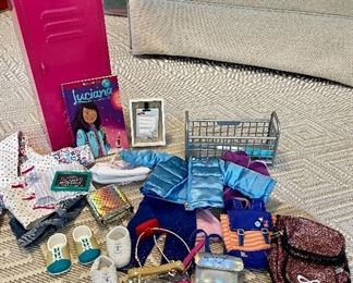 Item 79:  Lot of American Girl Clothing with Pink Locker: $55