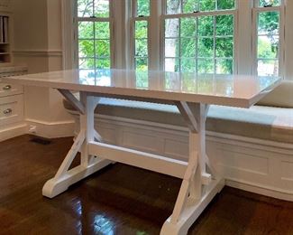 Item 92:  Lacquer Trestle Table - 66"l x 33"w x 30"h: $245