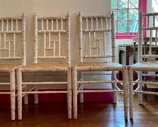 Item 112:  (4) Vintage Bamboo and Caned Chairs - 20"l x 18"w x 41"h: $480 for set