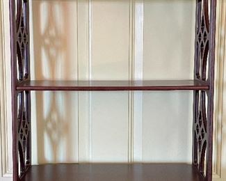 Item 115:  Vintage Butler 2 Drawer 3 Shelf Wooden Wall Display- 18"l x 6.5"w x 26.5"h: $75