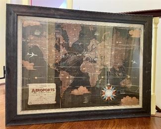 Item 129:  "1923 Aeroports" Print - 40" x 30": $85