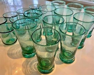 Item 140:  (8) Juice Glasses (left):  $16                                                                                          Item 141:  (11) Water Glasses (right):  $26