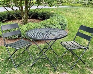 Item 160:  Patio Set (don't think the chairs necessarily match the table, but....still works!:  $58