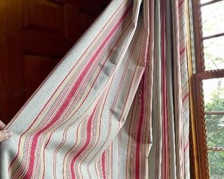 Item 32: (4) Window Treatments (Red Stripe) 
91"l: $295 per 2 panels
