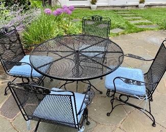 Woodard Briarwood 48" Square Table with 4 Rocker Chairs: $895 for set