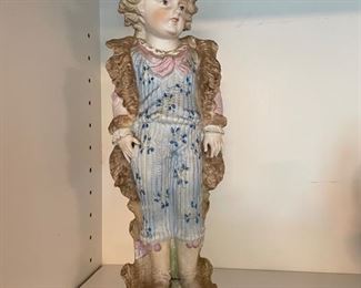 Victorian Boy Porcelain Figurine. Measures 14"H. Photo 1 of 2
