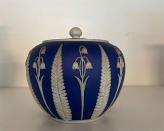 Lidded Jar with Lilly of the Valley and Fern Motif. Photo 1 of 2.