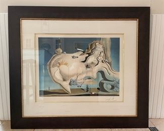 Salvador Dali Le Grand Masturbateur signed and numbered serigraph. Number 91/250. Framed, it measures 43" x 38". Photo 1 of 3