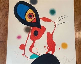 Unframed Joan Miro L'Eunuque Imperial Lithograph. Signed and numbered lithograph. Number 48/50. Photo 1 of 3