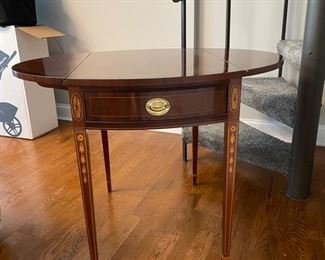 Vintage Councill Furniture Inlaid Mahogany Drop-Leaf Pembroke Side Table. Measures 38"W fully extended. Photo 2 of 2