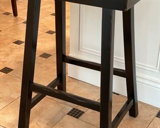 Pottery Barn rustic kitchen stool. Measures 27"H x 17"W x 9"D.