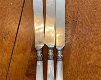 Set of 12 Orr & Lockett Knives with Mother of Pearl Handles. Howe & Co. Four have been repaired. Photo 2 of 3