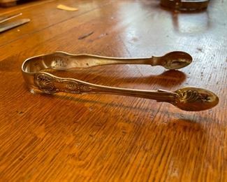 Antique English Sterling Silver Sugar Cube Tongs.