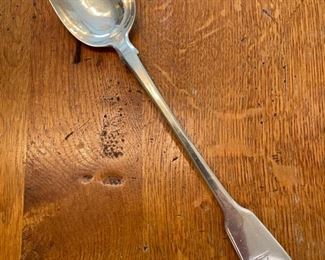 Antique English Silver Serving Spoon. Photo 1 of 2