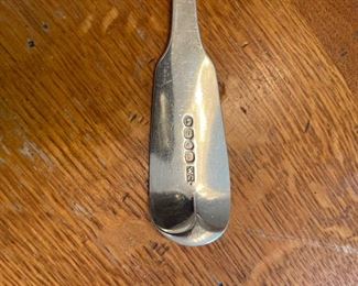 Antique English Silver Serving Spoon. Photo 2 of 2