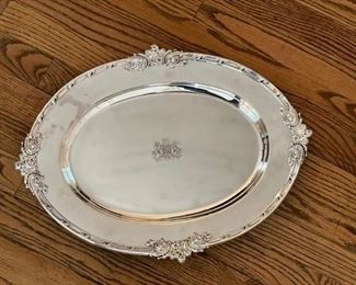 Bailey, Banks & Biddle 18" Sterling Silver Platter engraved for Colonel Montgomery Meigs Macomb by The Officers of The 6th Field Artillery, October 7, 1908 . Photo 1 of 2