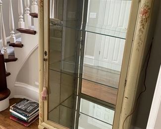 Antique Victorian Three-Shelf Display Cabinet with mirrored interior. Measures 58"H x 14"D x 33"W. Photo 1 of 4