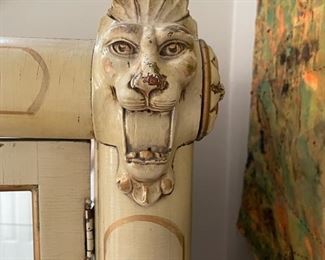 Antique Victorian Three-Shelf Display Cabinet with mirrored interior. Measures 58"H x 14"D x 33"W. Photo 2 of 4