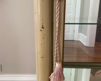 Antique Victorian Three-Shelf Display Cabinet with mirrored interior. Measures 58"H x 14"D x 33"W. Photo 4 of 4