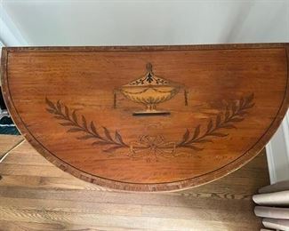 Antique George III Satinwood Demilune Game Table from the estate of the Duke of Westminister. Circa 1830. Photo 3 of 3
