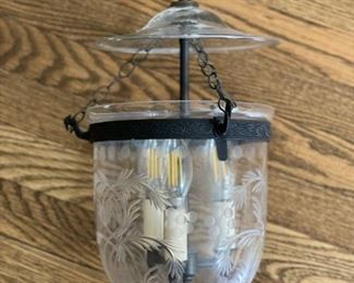 Etched Glass Chandelier.