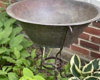 Copper Water Basin on Stand.