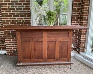 Vintage Bar with Copper foot rail. Measures 78"W x 42"H.