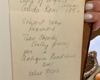 Copy of master painter Guido Reni Portrait of Beatrice Cenci. Appraised by Antique Roadshow. Photo 2 of 2